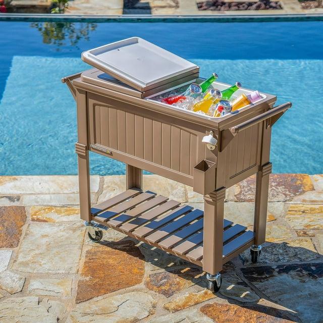 Permasteel 80 Qt. Furniture Style Rolling Patio Cooler