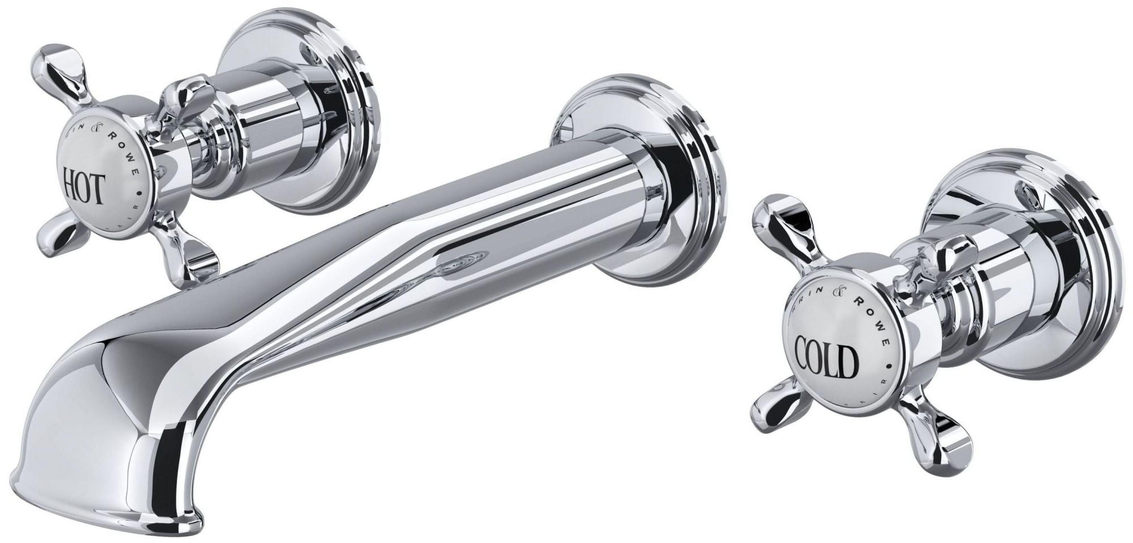 Edwardian Classic Polished Chrome Wall-Mounted Faucet