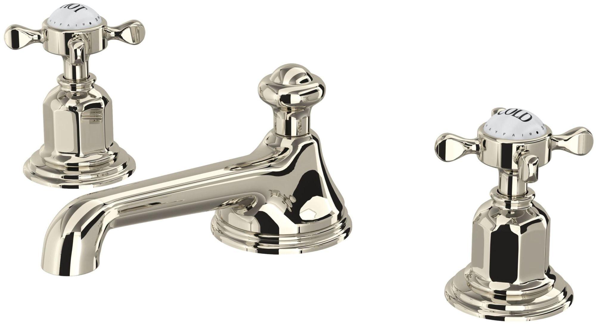 Edwardian Classic 3-Hole Polished Nickel Widespread Bathroom Faucet