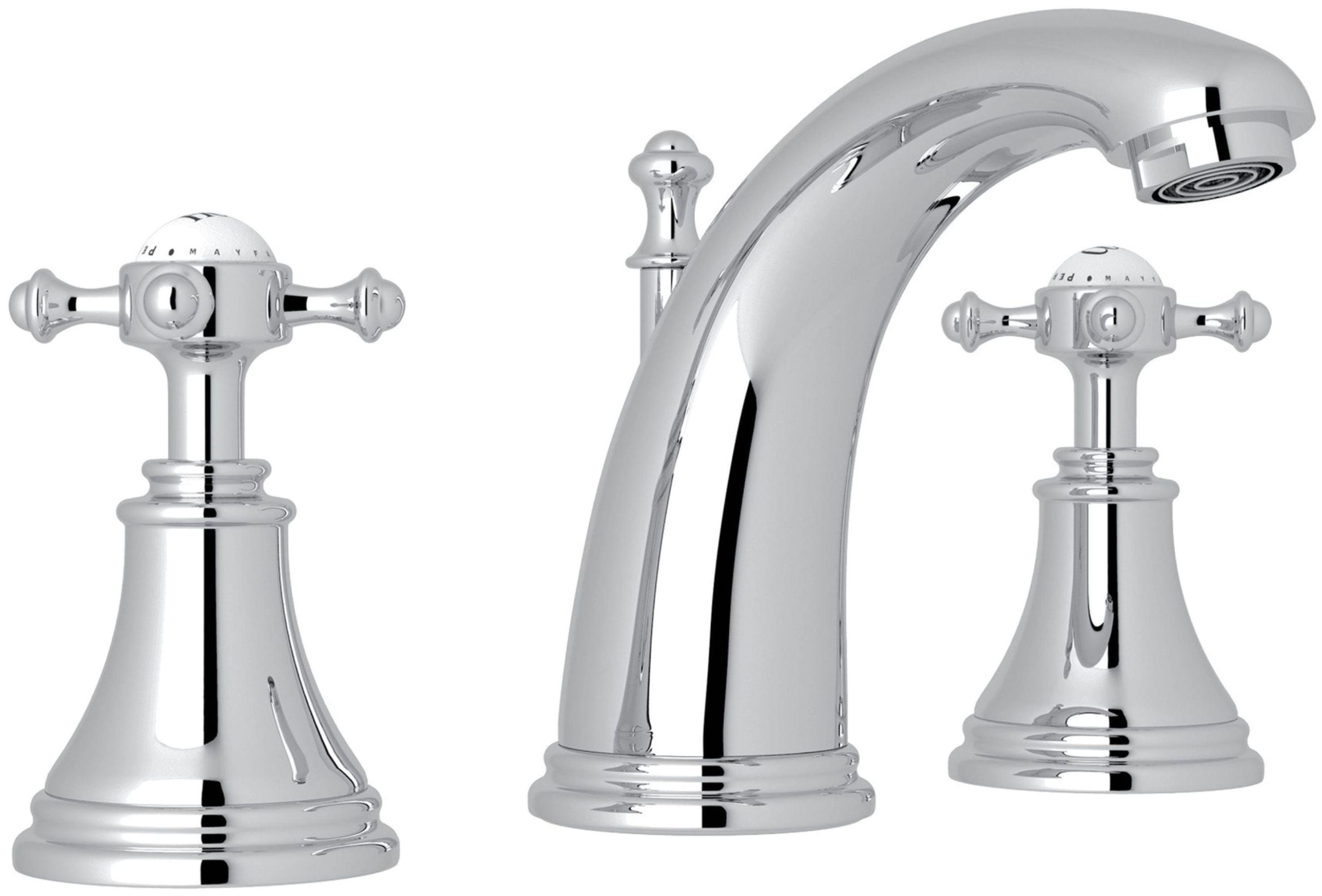 Elegant Georgian 6" High Polished Chrome Brass Widespread Faucet