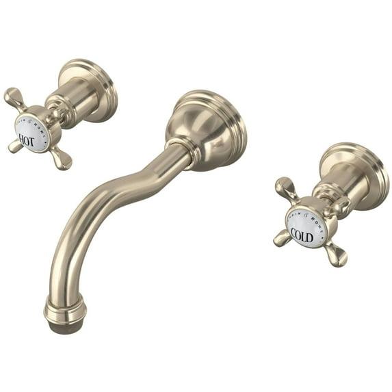 Edwardian Wall Mount Lavatory Faucet Trim With Column Spout