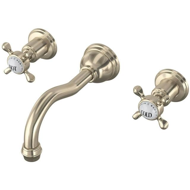 Edwardian Wall Mount Lavatory Faucet Trim With Column Spout
