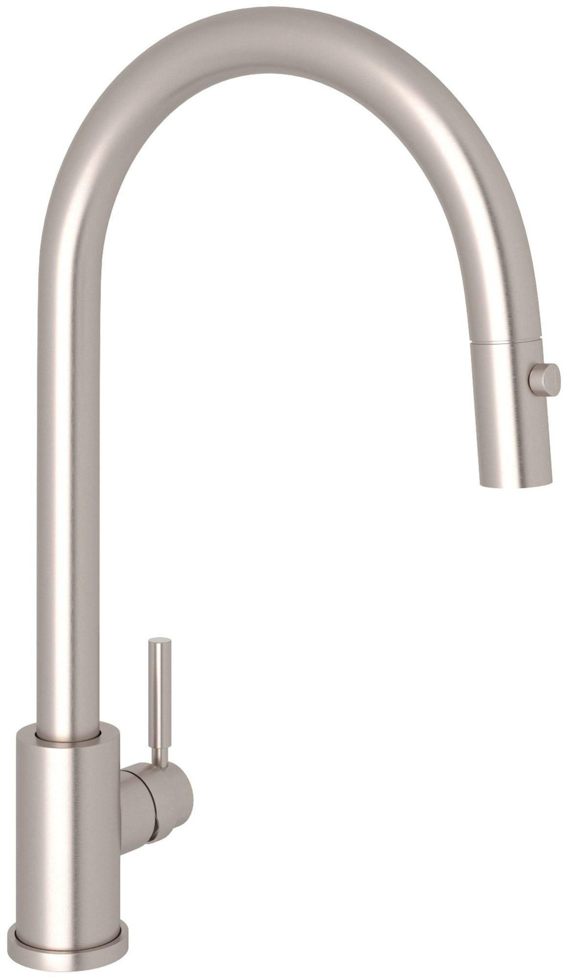 Holborn Sleek 16.75" Polished Nickel Pull-Out Spray Kitchen Faucet