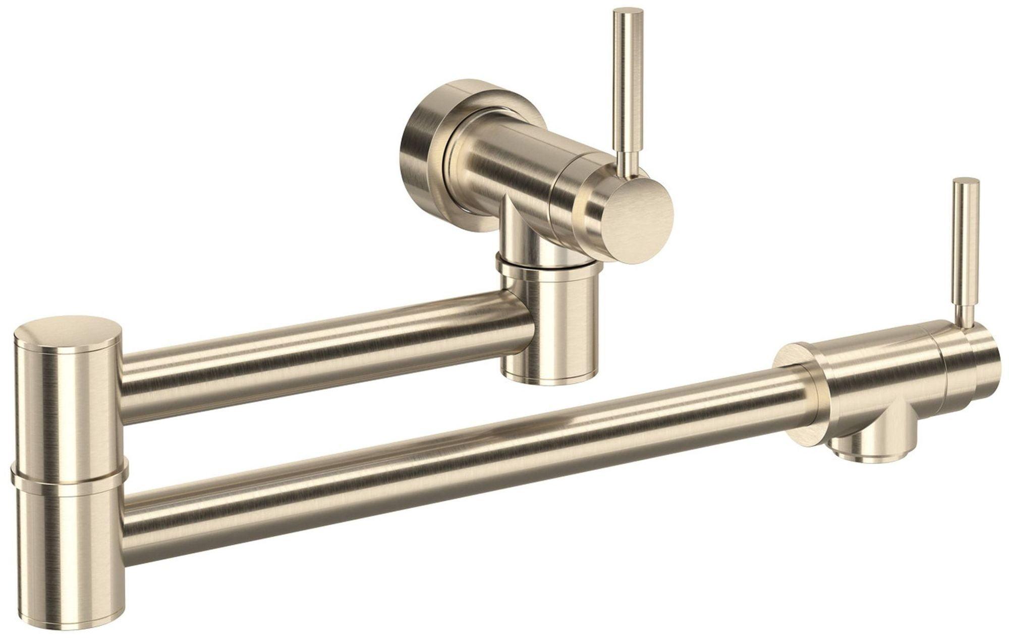 Holborn Transitional 8" Polished Nickel Wall-Mounted Pot Filler