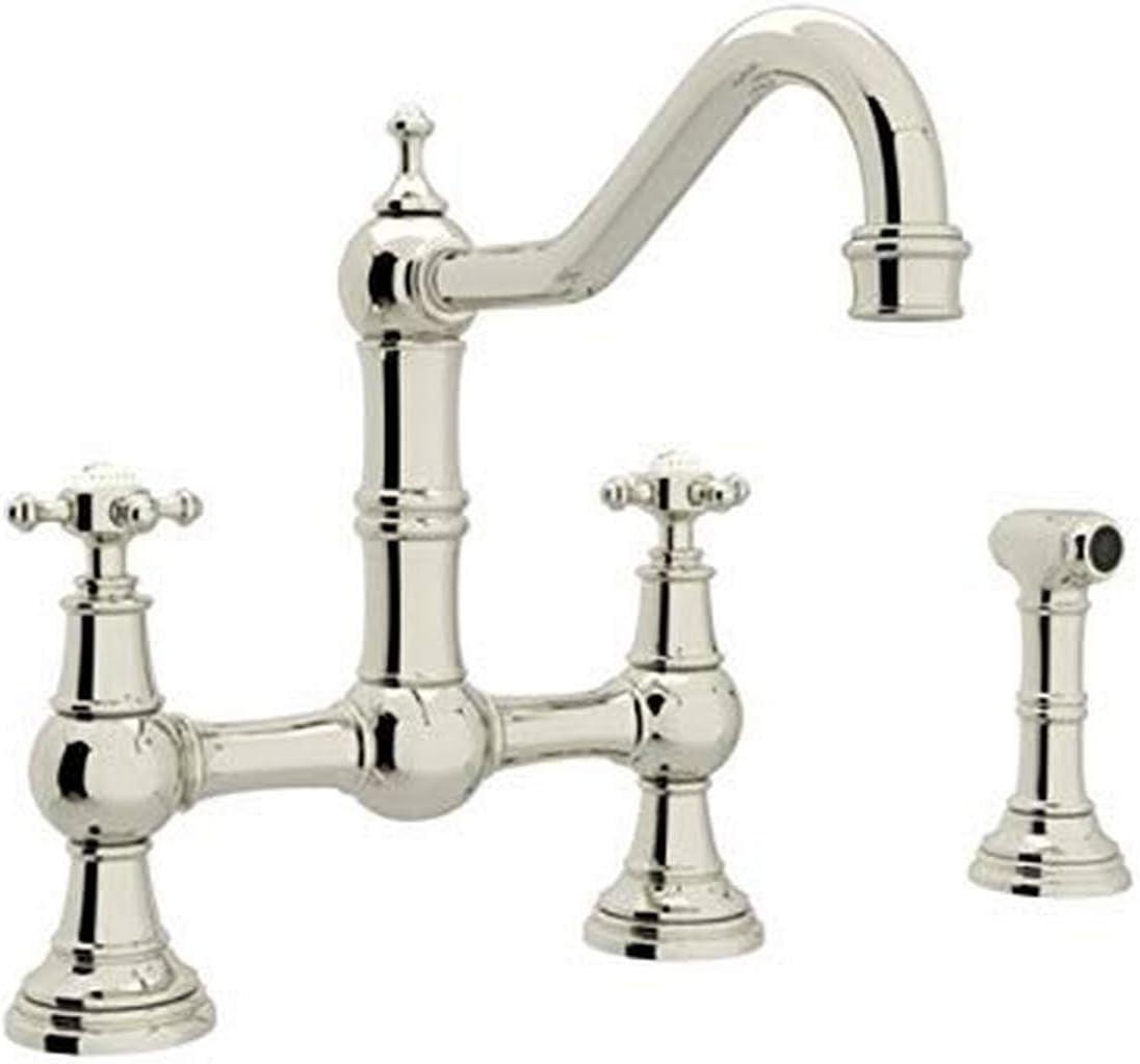 Perrin & Rowe Edwardian Bridge Kitchen Faucet With Side Spray U.4755X-PN-2