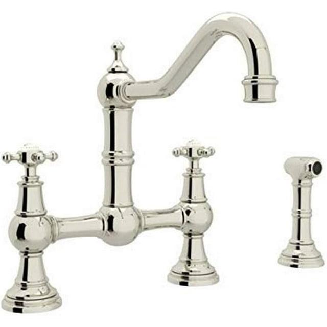 Perrin & Rowe Edwardian Bridge Kitchen Faucet With Side Spray U.4755X-PN-2