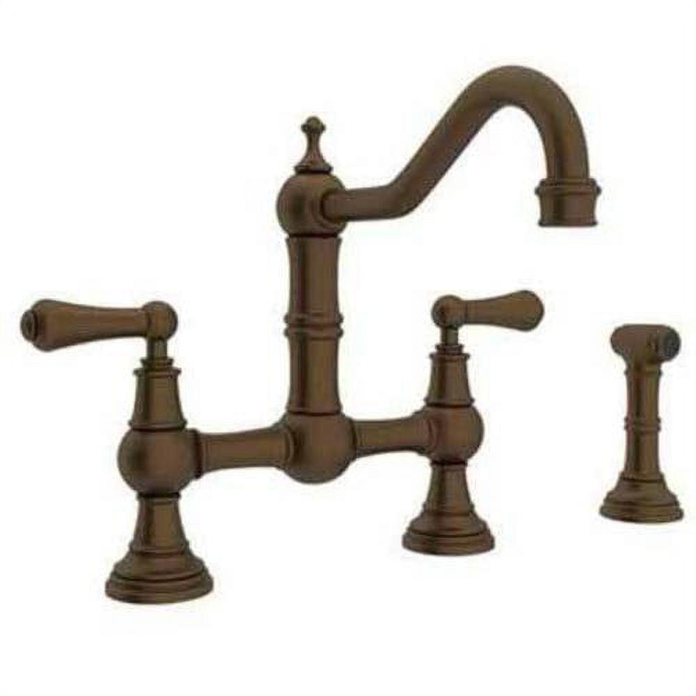 Edwardian Era 10.5" Polished Nickel Kitchen Faucet with Sidespray in Bronze