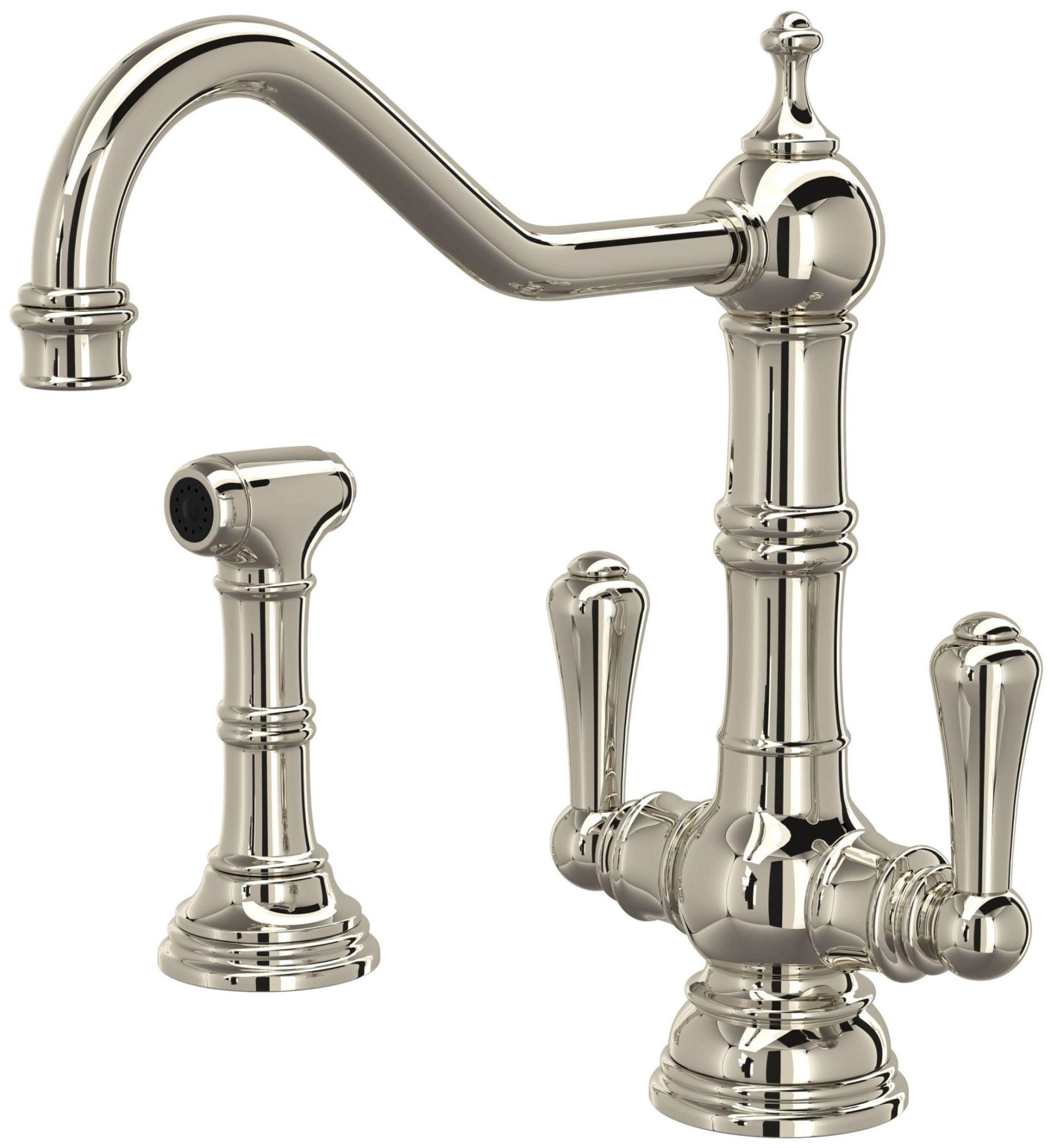 Edwardian Two Handle Kitchen Faucet With Side Spray