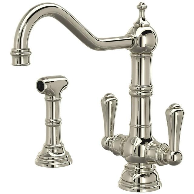 Edwardian Two Handle Kitchen Faucet With Side Spray