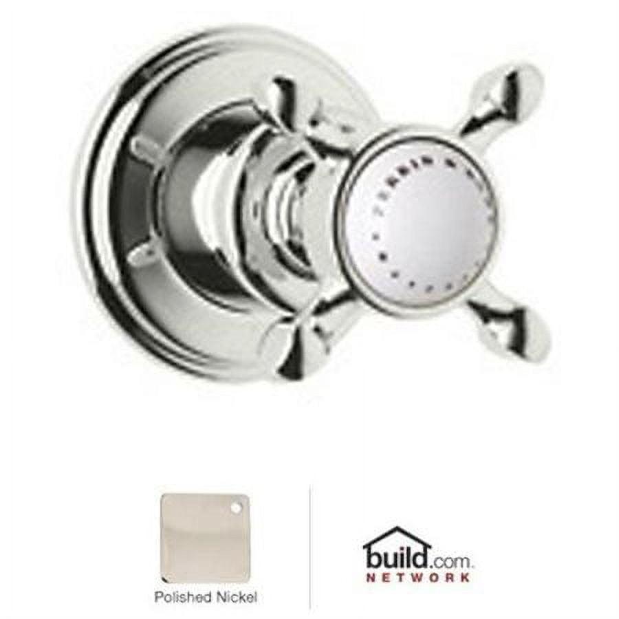 Polished Nickel Wall-Mounted Cross Handle Shower Trim