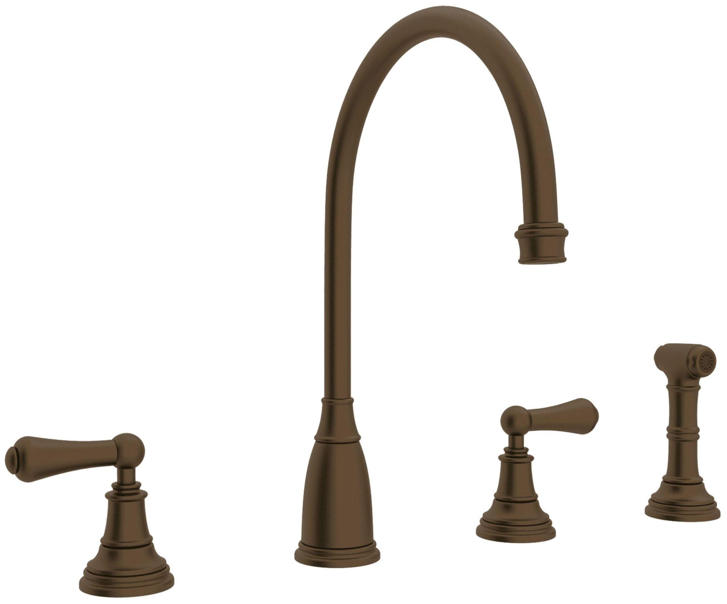 Georgian Era Two Handle Kitchen Faucet With Side Spray