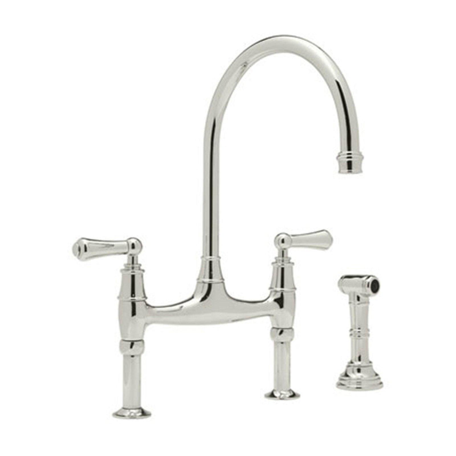 Georgian Era Bridge Kitchen Faucet With Side Spray