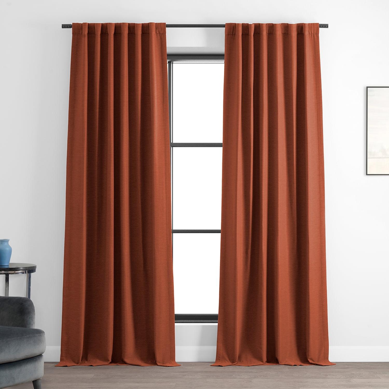 Persimmon Blackout Polyester Rod Pocket Drape Panel