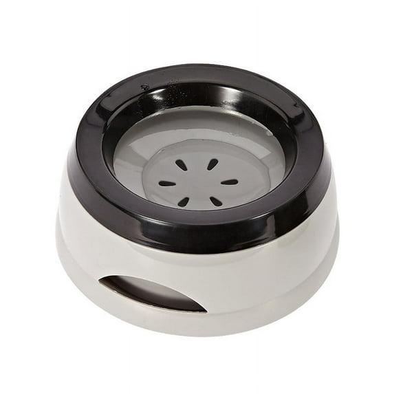 Gray Polypropylene No Spill Dog Water Bowl with Floating Disk