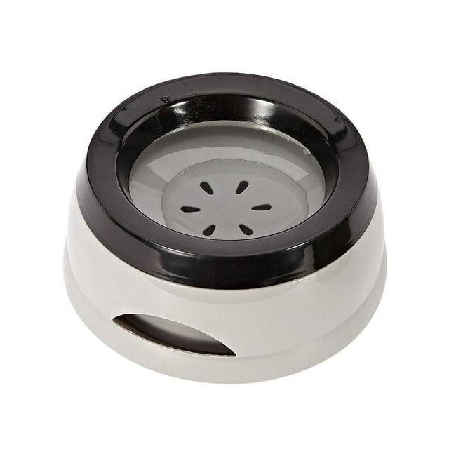 Gray Polypropylene No Spill Dog Water Bowl with Floating Disk