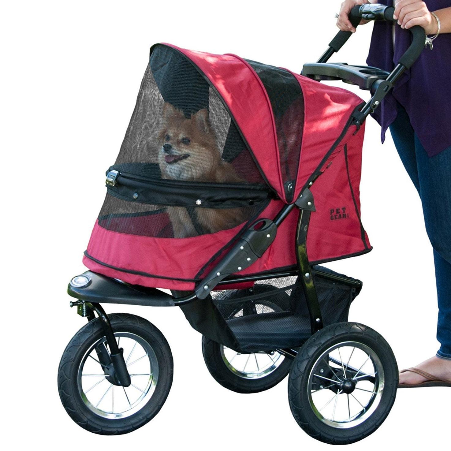 Pet Gear Lightweight No Zip Dog Jogging Stroller up to 75 Pounds, Rugged Red