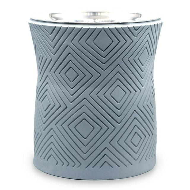 Pet Junkie Santa Fe Elevated Large Polyresin Dog Food & Water Bowl with Stainless Steel Dish for Dogs, Icy Gray