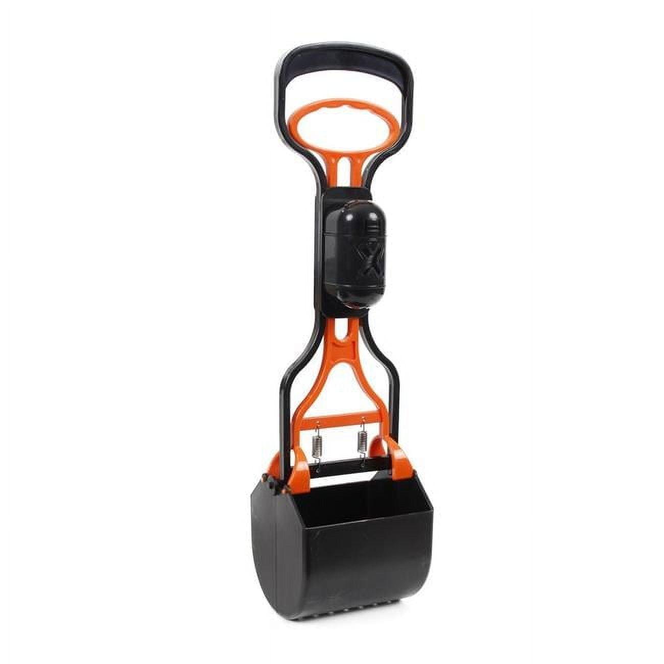 Black and Orange Lightweight Pooper Scooper with Waste Bag Holder