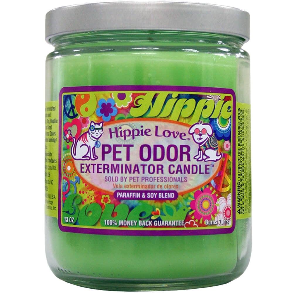 Hippie Love Green Pet Odor Exterminator Candle, 13 oz