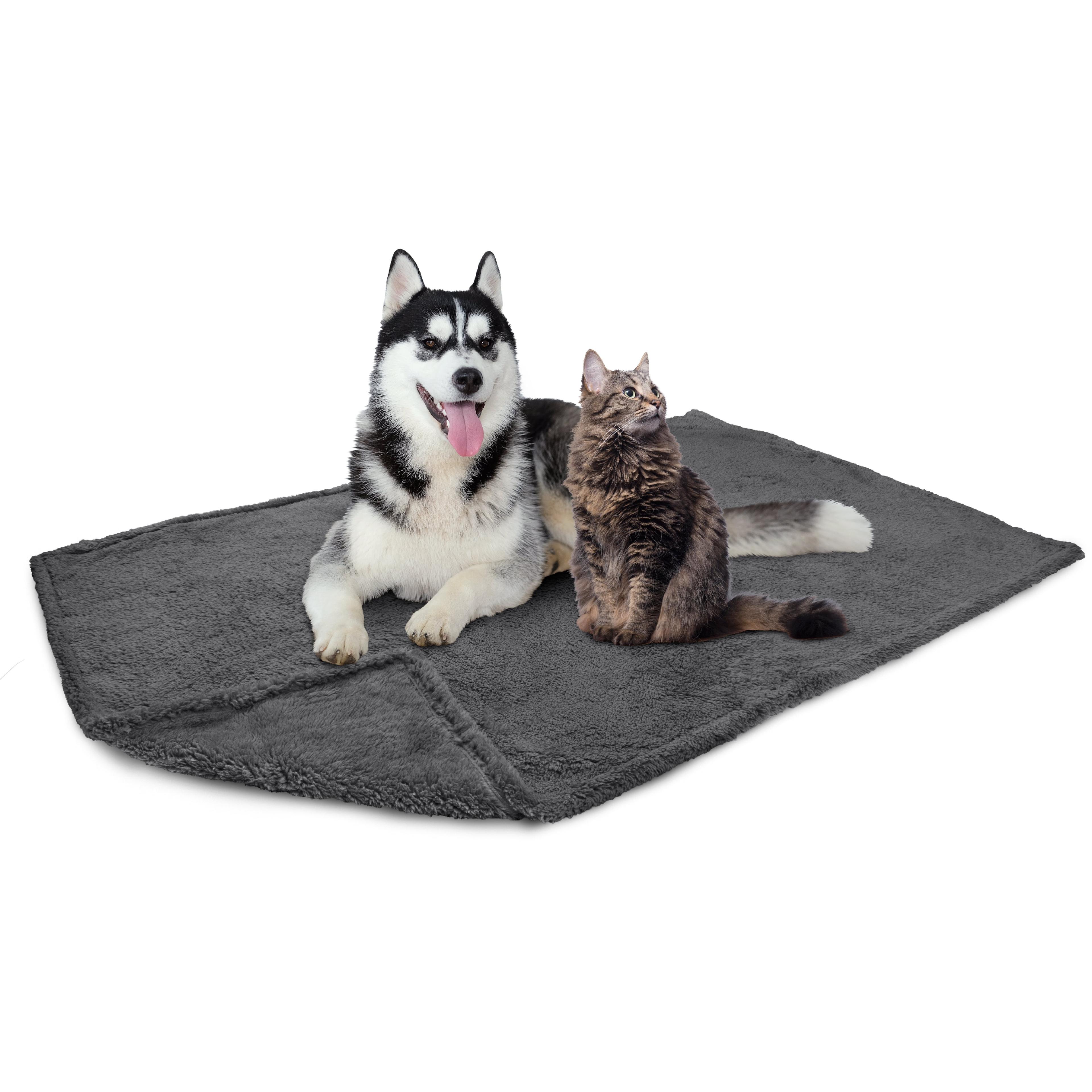 PetAmi Fluffy Dog Blanket for Pet Cat Puppy Kitten, Faux Shearling Soft Fleece Throw, Plush Reversible Washable Couch Cover