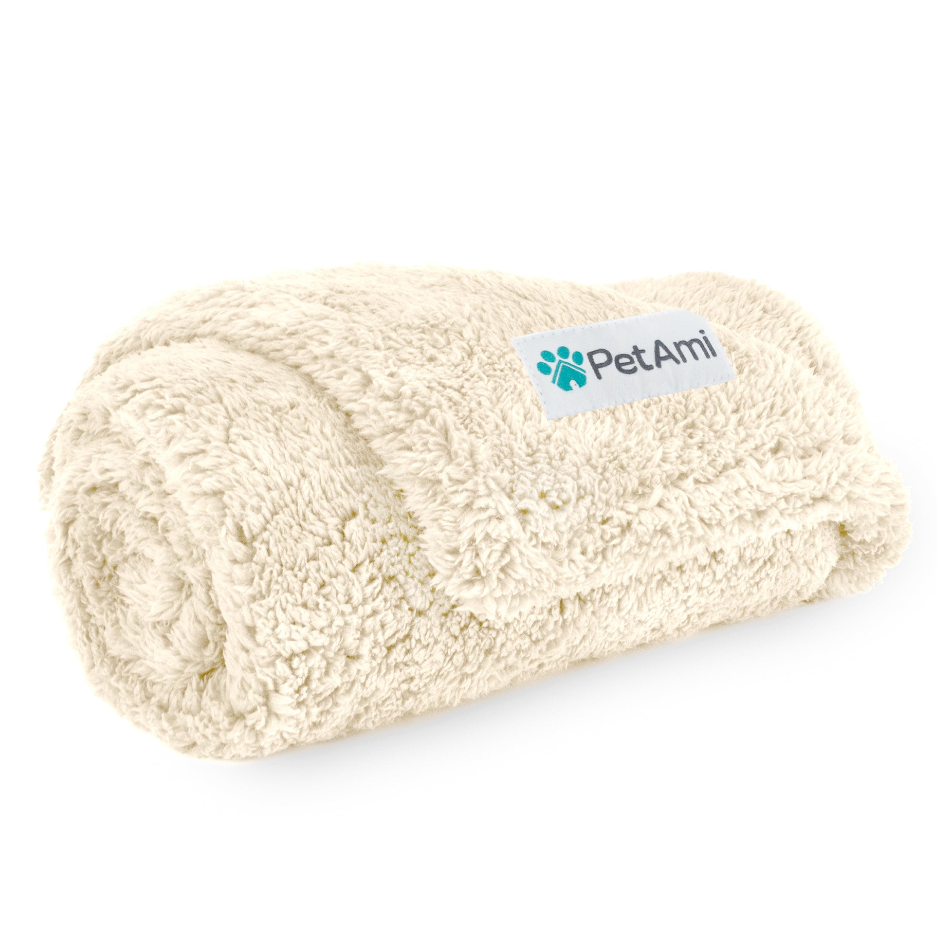 PetAmi Fluffy Waterproof Dog Blanket For Pet Cat Puppy, Soft Faux Shearling Throw Couch Cover, Plush Washable Reversible