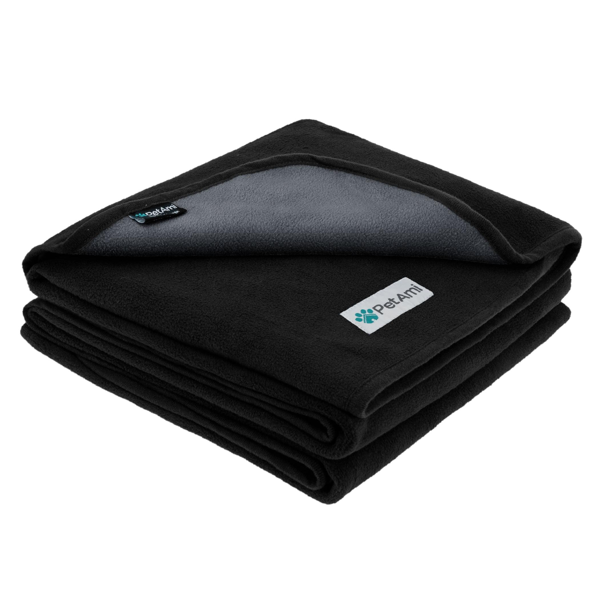 X-Large Black Waterproof Fleece Pet Blanket