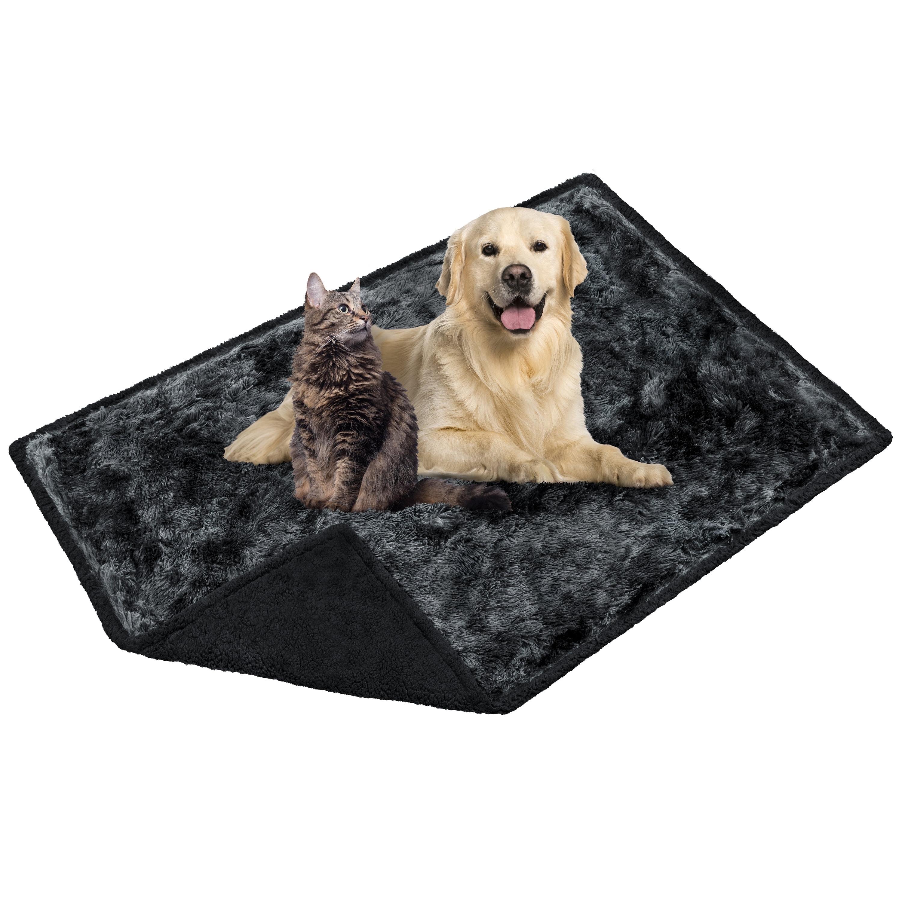 PetAmi Waterproof Dog Blanket For Medium Large Dog, Puppy Pet Blanket Couch Cover Protection, Sherpa Fleece Fuzzy Cat Blanket Throw, Couch Sofa Bed Furniture Protector Reversible, 40x60 Tie-Dye Black