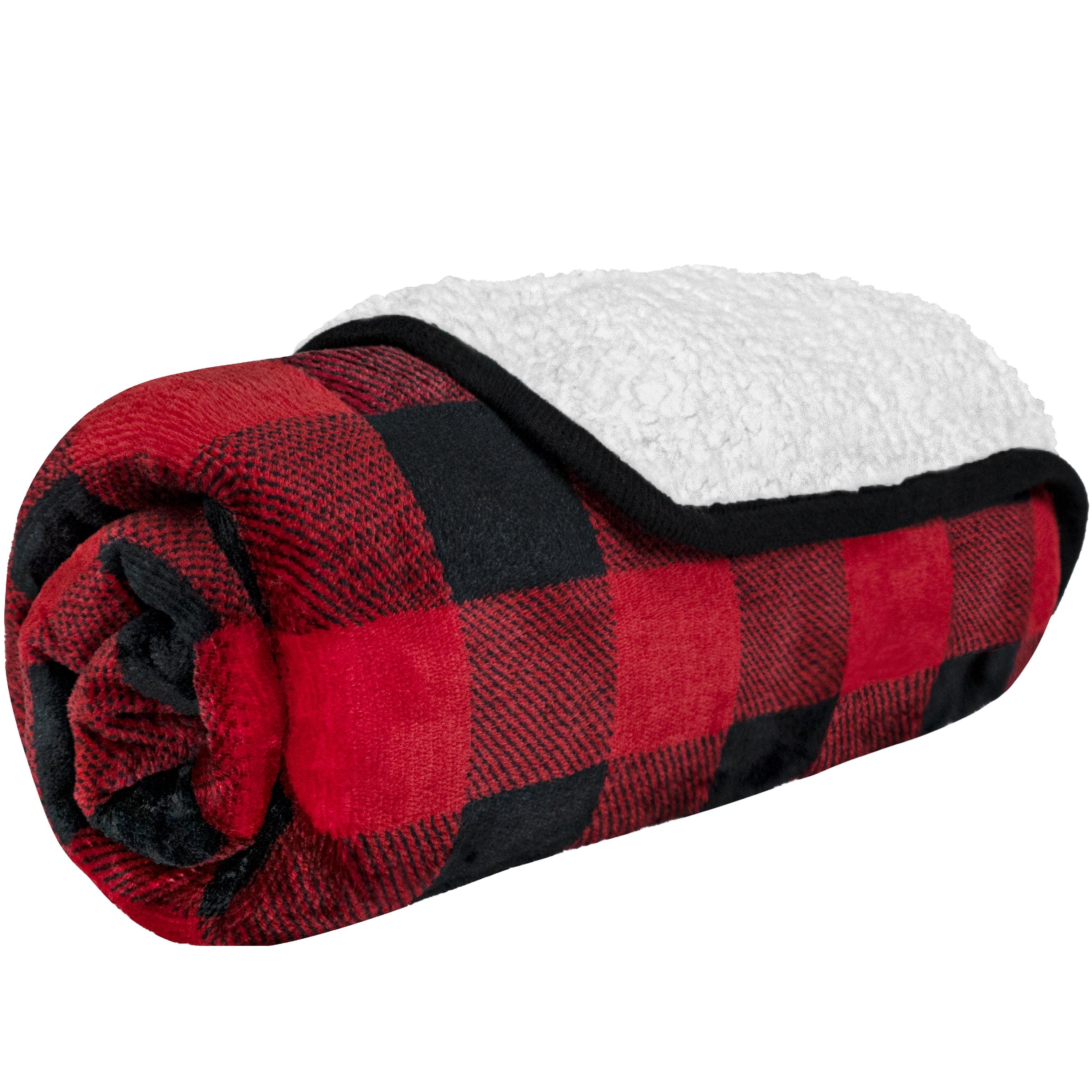 PetAmi Waterproof Dog Blanket For Small Medium Dogs, Pee Proof Pet Blanket Sherpa Fleece Couch Cover, Reversible Cat Throw Bed Sofa Protector, Soft Plush Washable Pad (Medium 29x40, Checker Red)