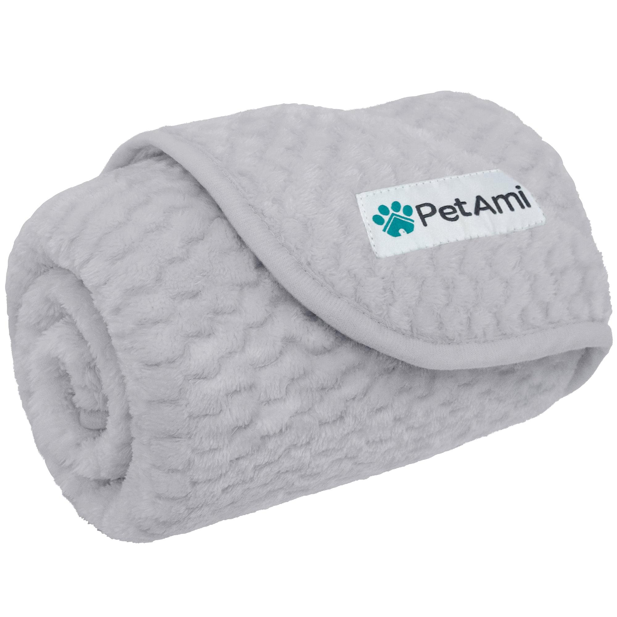 Medium Light Gray Waterproof Fleece Dog Blanket