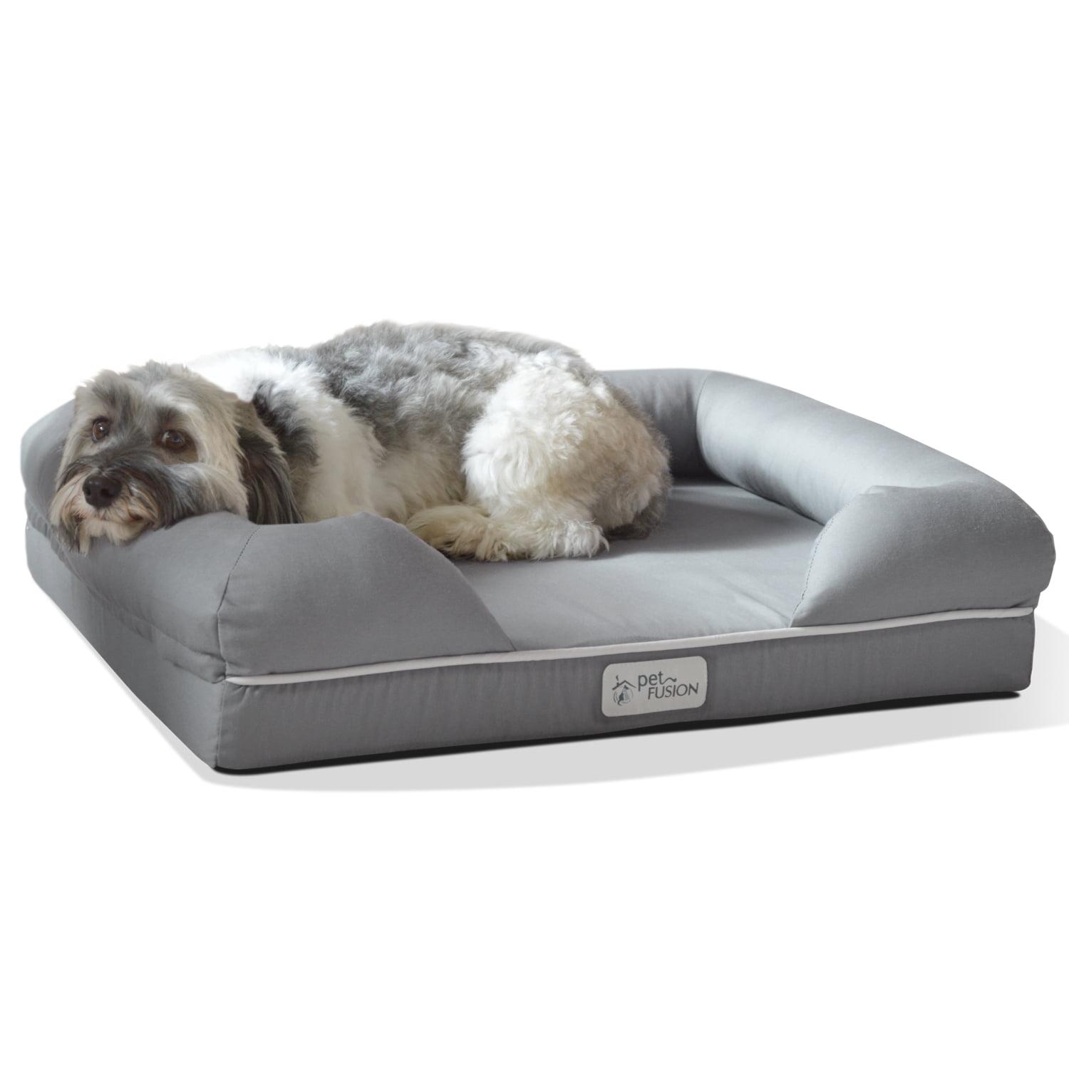 Small Gray Orthopedic Waterproof Pet Bed with Memory Foam