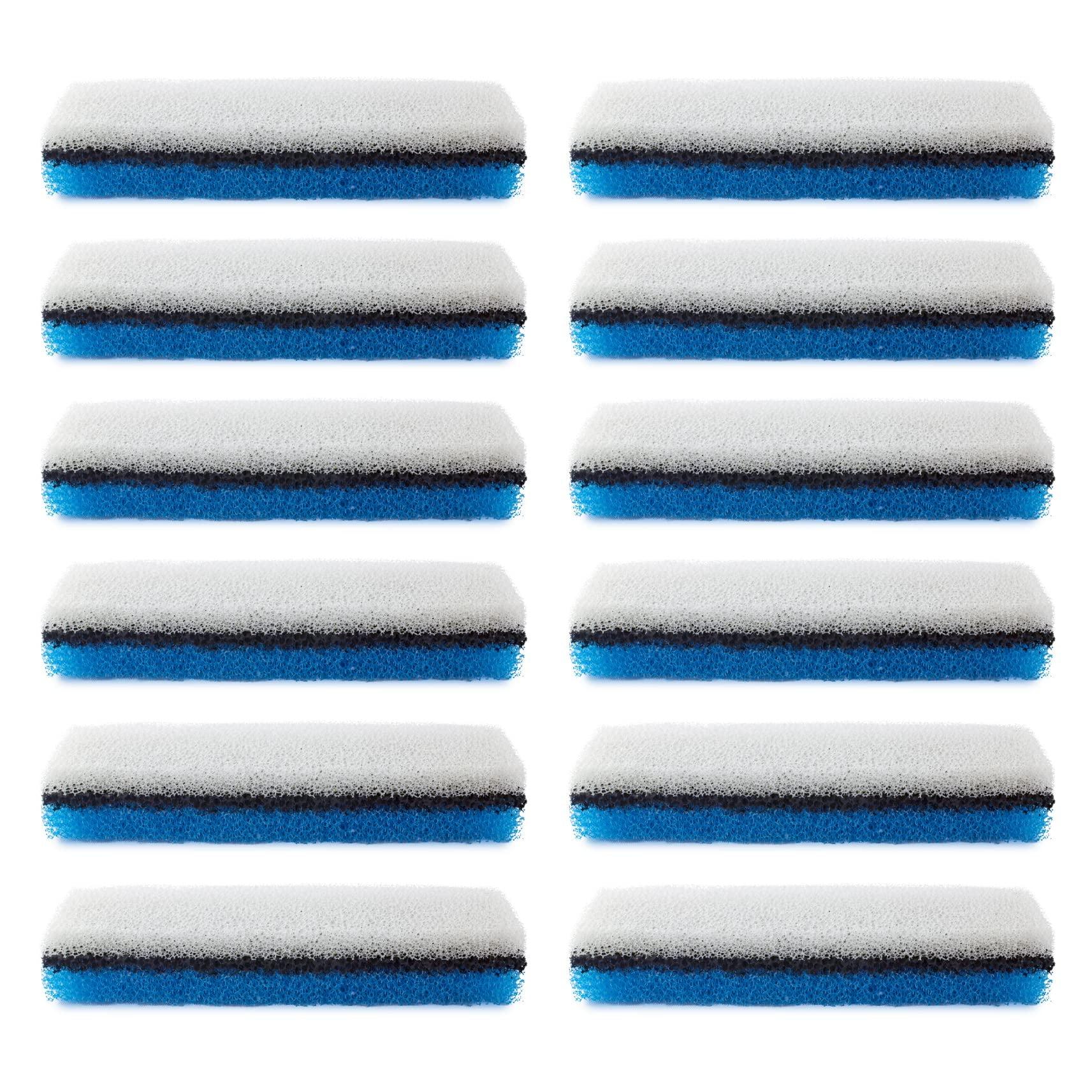 PET STANDARD Premium Water Filter Compatible with NPET® WF020 Water Fountain. Rectangular-Shaped, Washable Pet Fountain Filters with Triple Filtration System, Pack of 12  [Compatibility] PET STANDARD