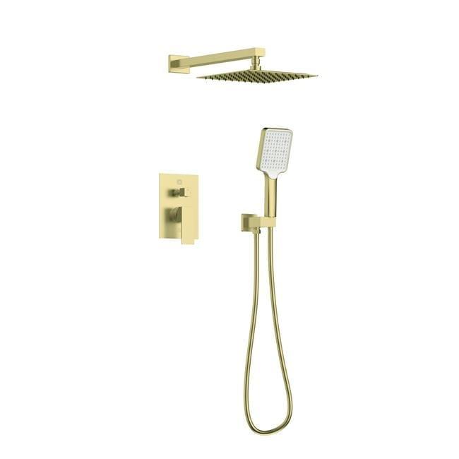 Brushed Gold Brass Handheld Wall Mounted Shower System