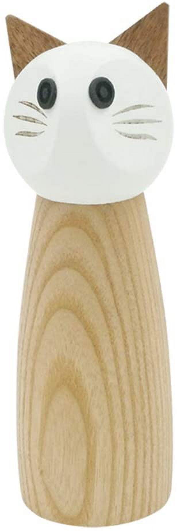 Cat-Shaped Wooden Salt and Pepper Mill Grinder