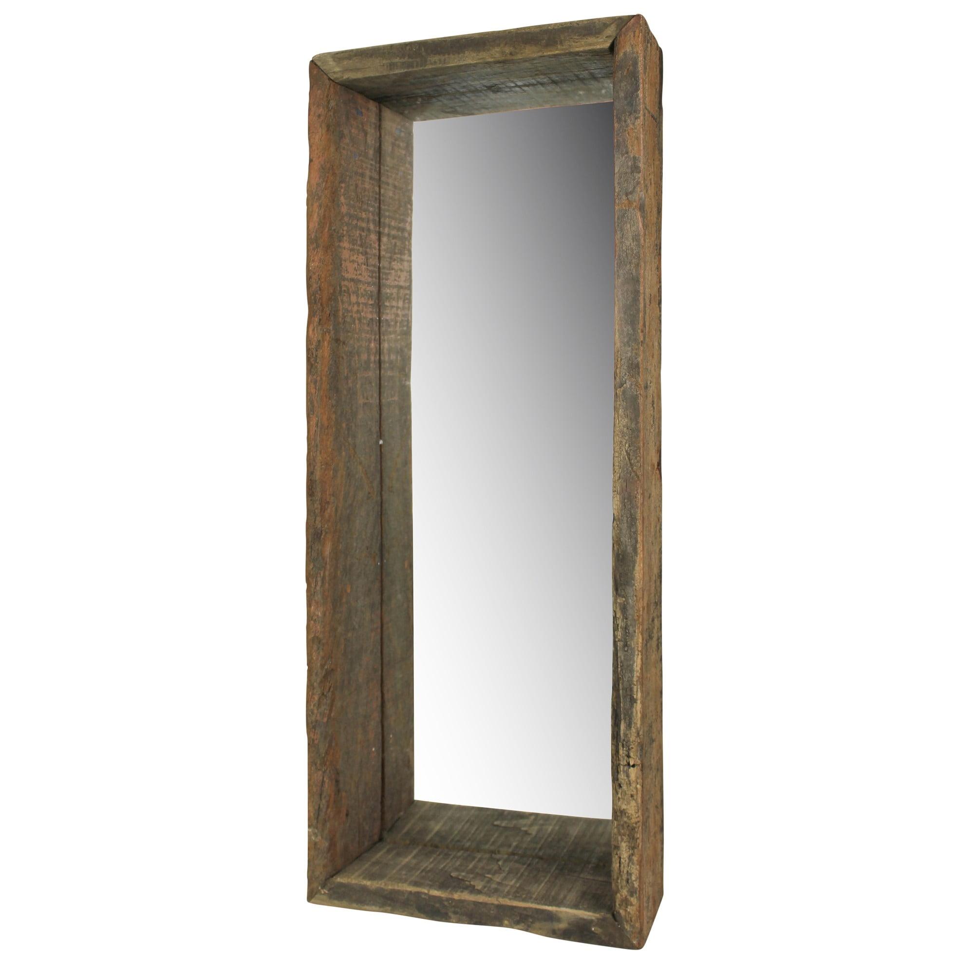 Rustic Reflections 12'' Solid Wood Mirrored Decor Shelf