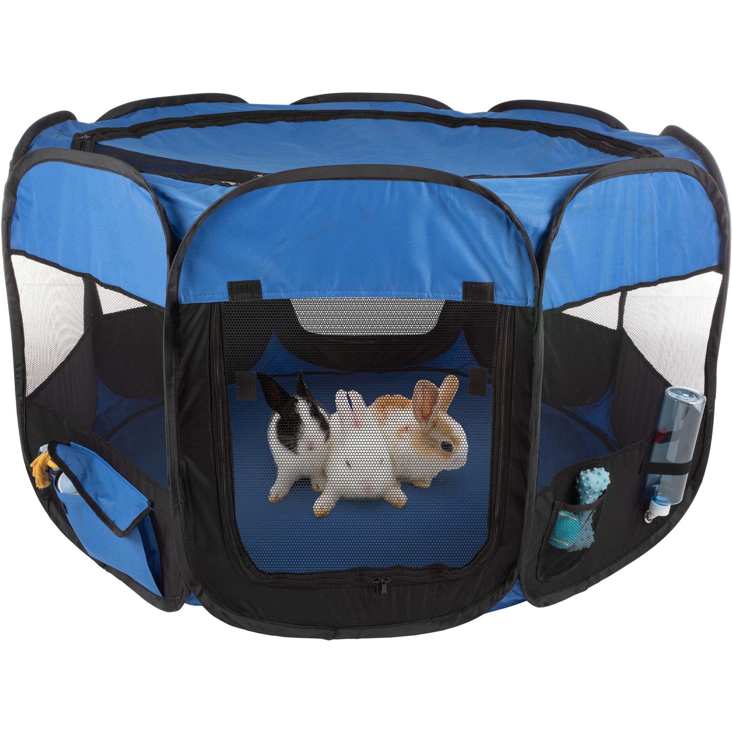 Pet Playpen - 42x25 Pop-Up Dog Kennel with Carry Bag - Portable Play Pen for Dogs, Cats, Rabbits, and Small Animals by  (Blue)