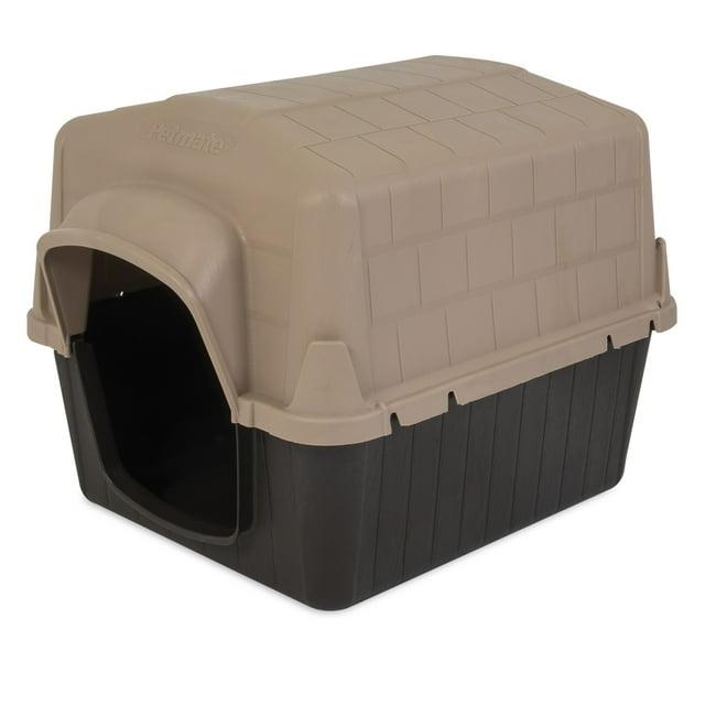 Petmate Aspen Pet Petbarn 3 Plastic Outdoor Dog House, 32" Medium for Pets 25-50 lb, Tan