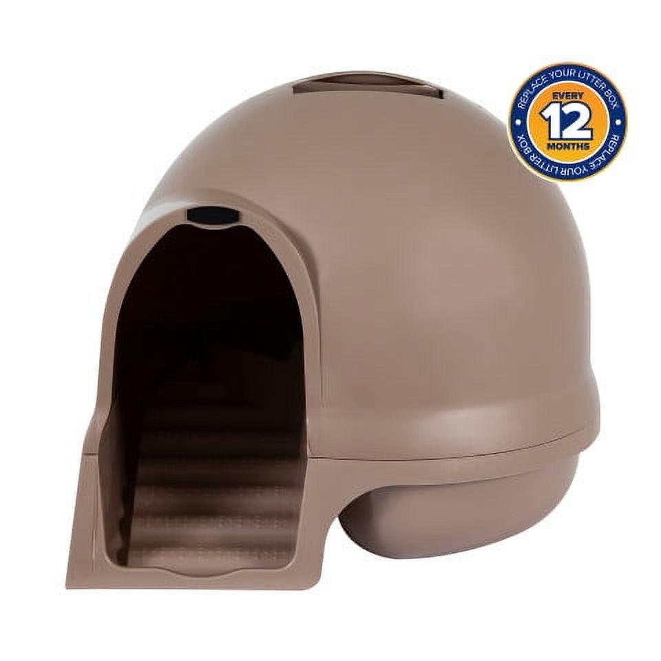 Titanium Enclosed Dome Cat Litter Box with Steps