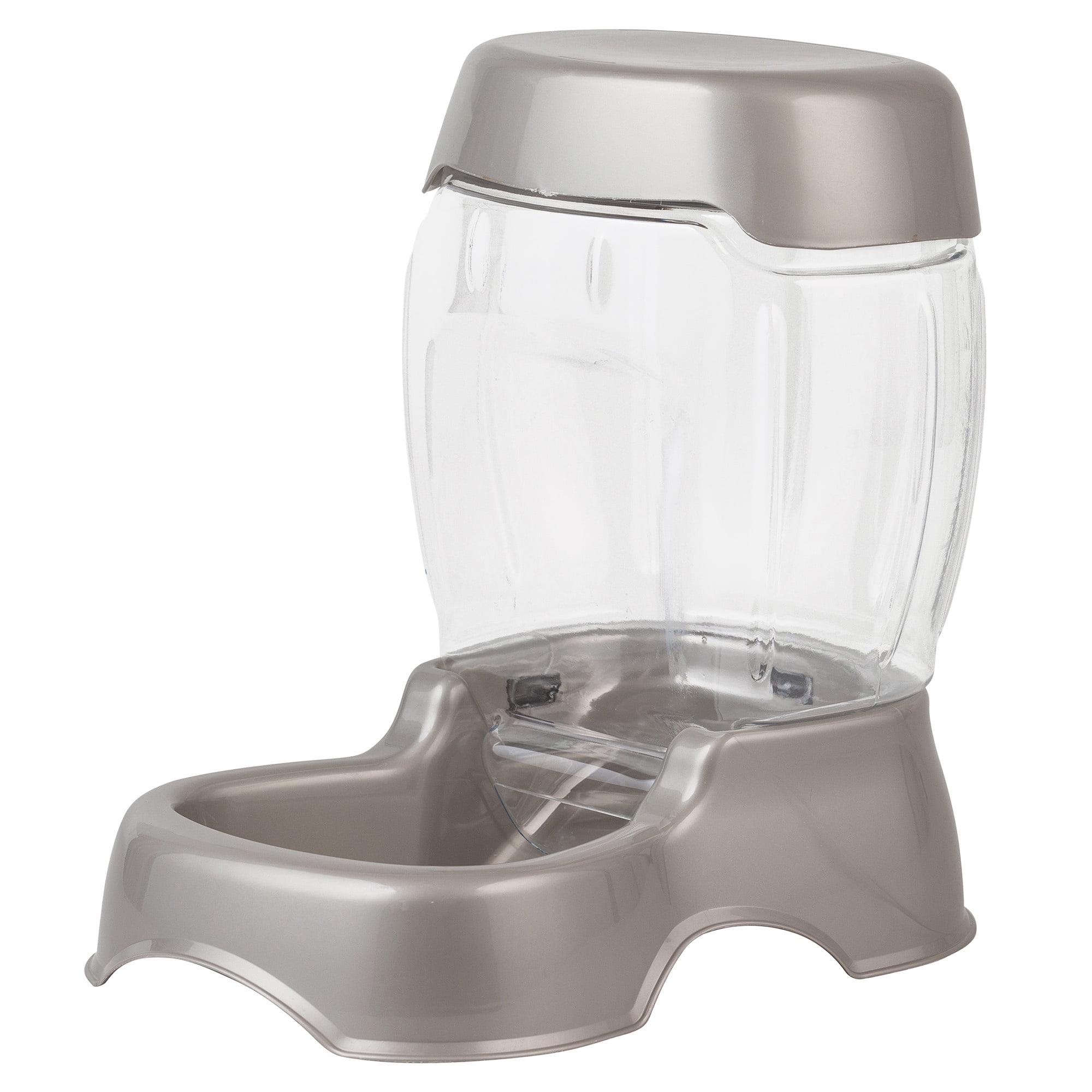 Medium Pearl Tan Gravity Pet Feeder with Clear Hopper