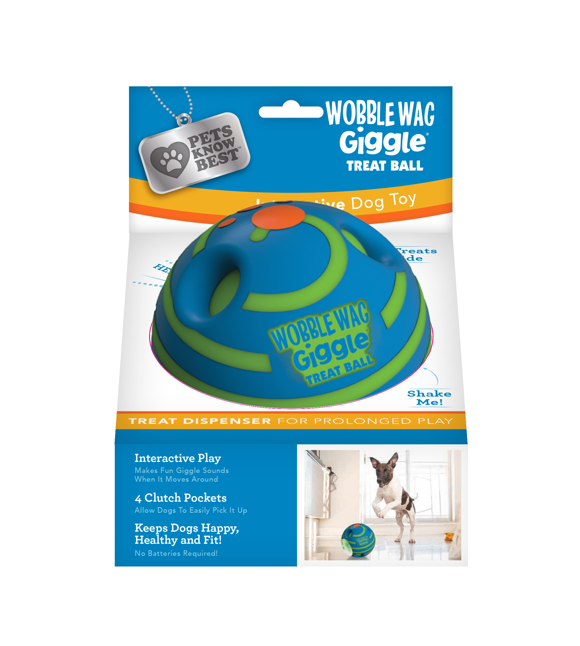 Pets Know Best Wobble Wag Giggle Dog Treat Dispenser Ball Toy