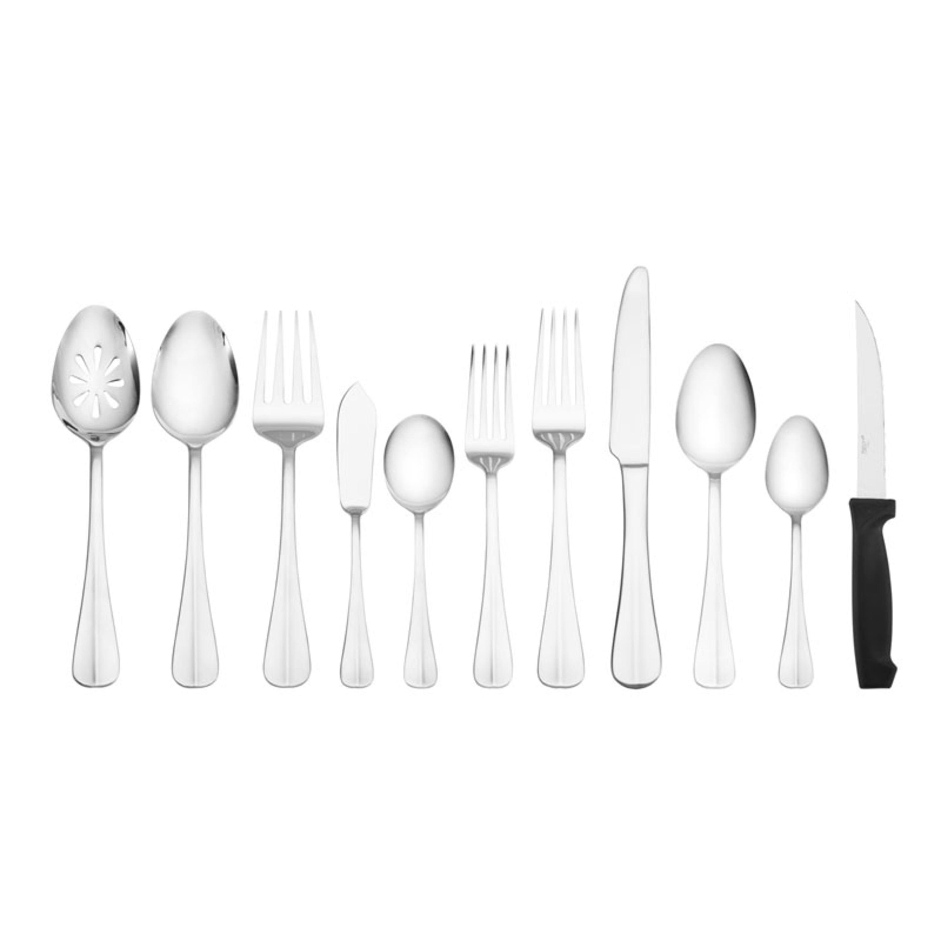 Everyday Simplicity 53-Piece Stainless Steel Flatware Set, Service for 8