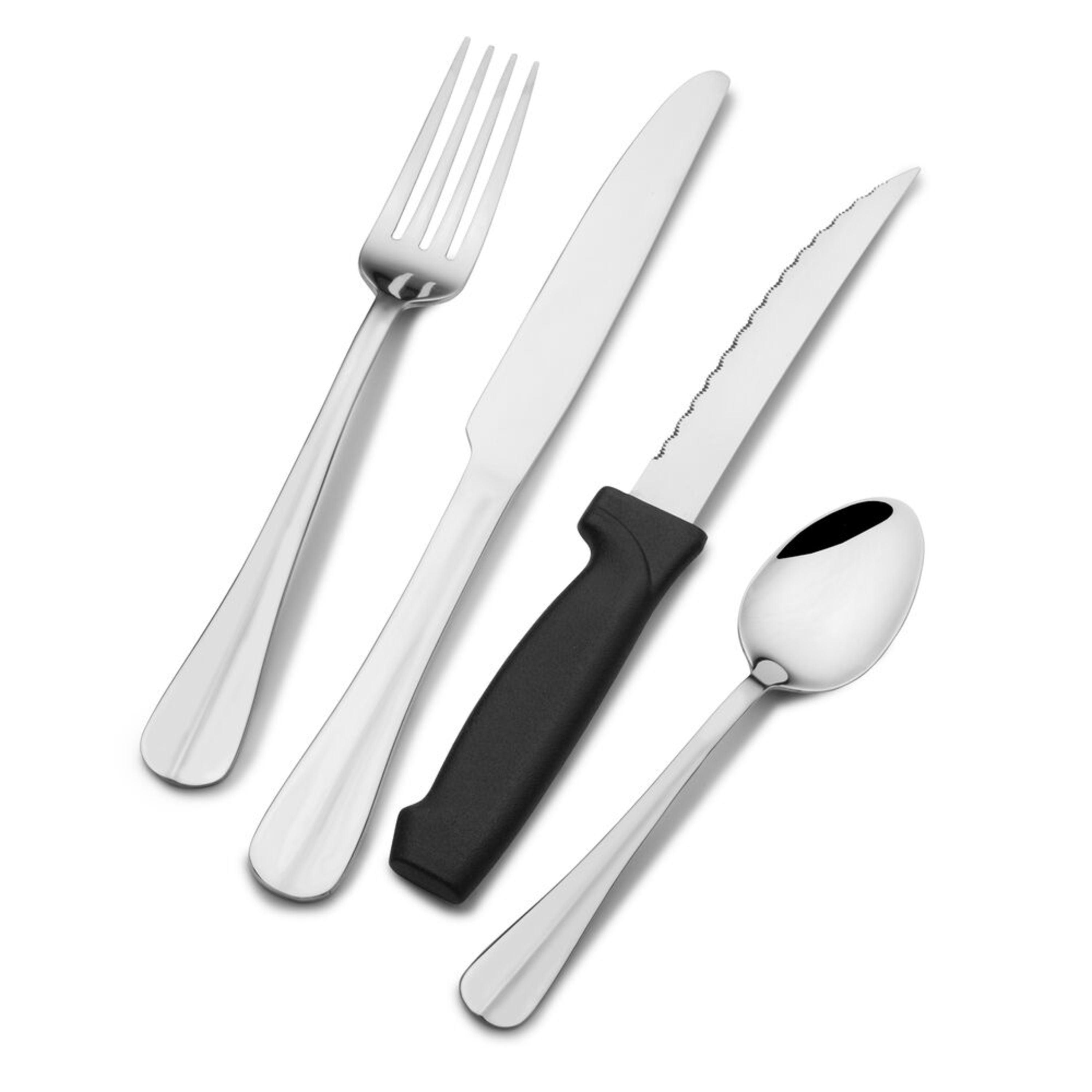 Simplicity 16-Piece Stainless Steel Flatware Set with Steak Knives