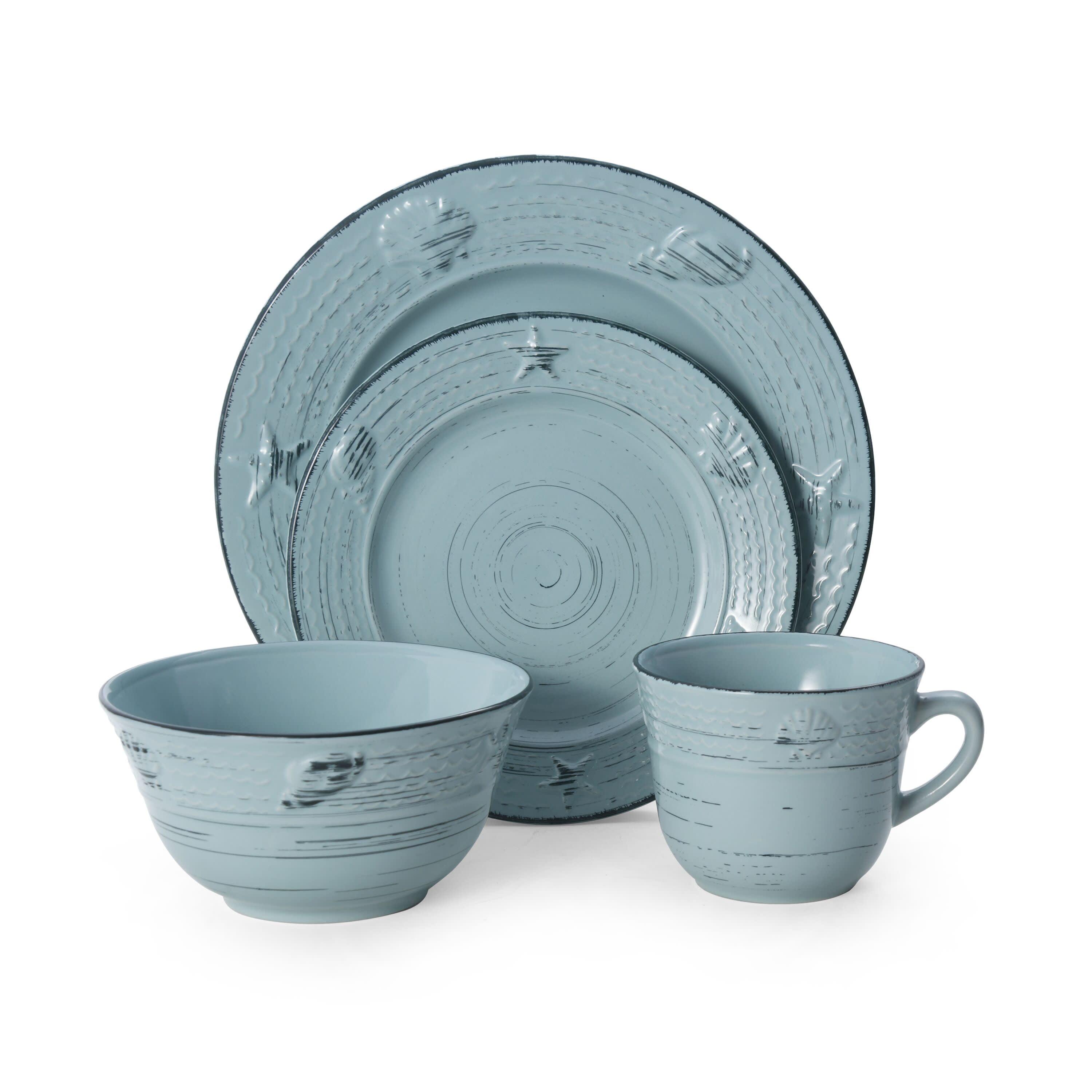 Pfaltzgraff® Trellis Coastal 16-Piece Dinnerware Set Teal