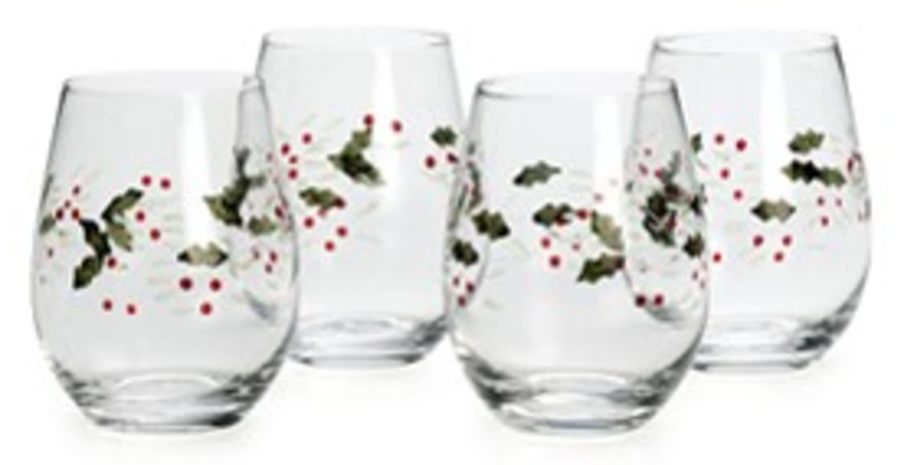 Pfaltzgraff Pfaltzgraff Winterberry 20 oz. Stemless Wine Glasses (Set of 4)