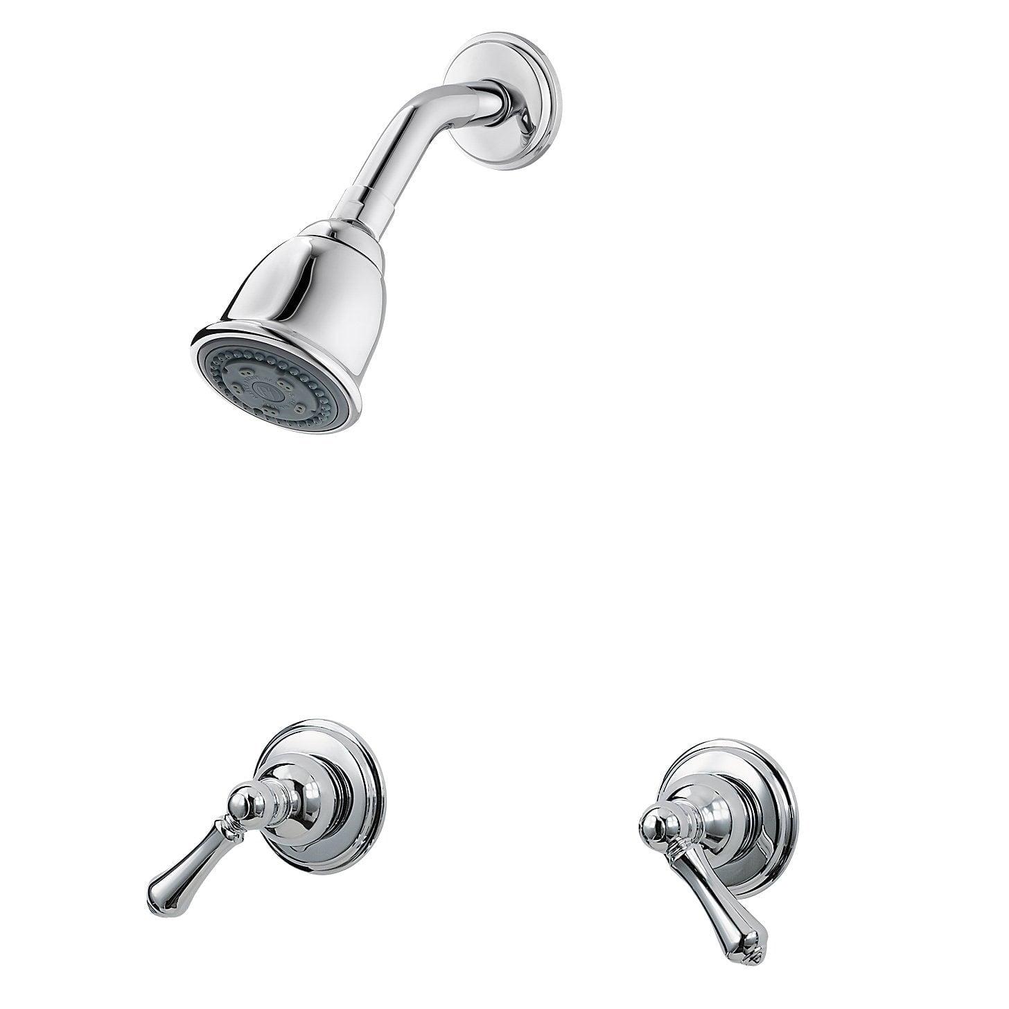 Polished Chrome Dual Function Wall Mounted Tub and Shower Faucet