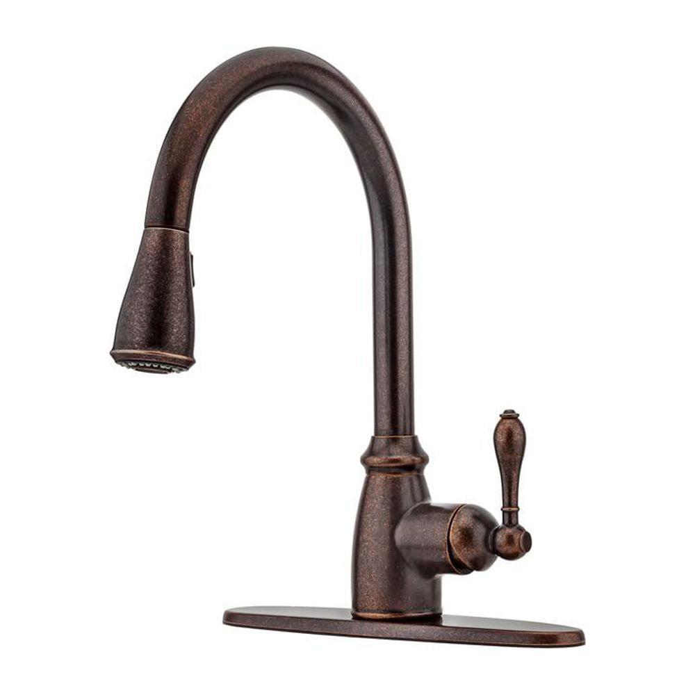 Pfister Canton Single-Handle & Sprayer Kitchen Faucet Rustic Bronze F-529-7CNU