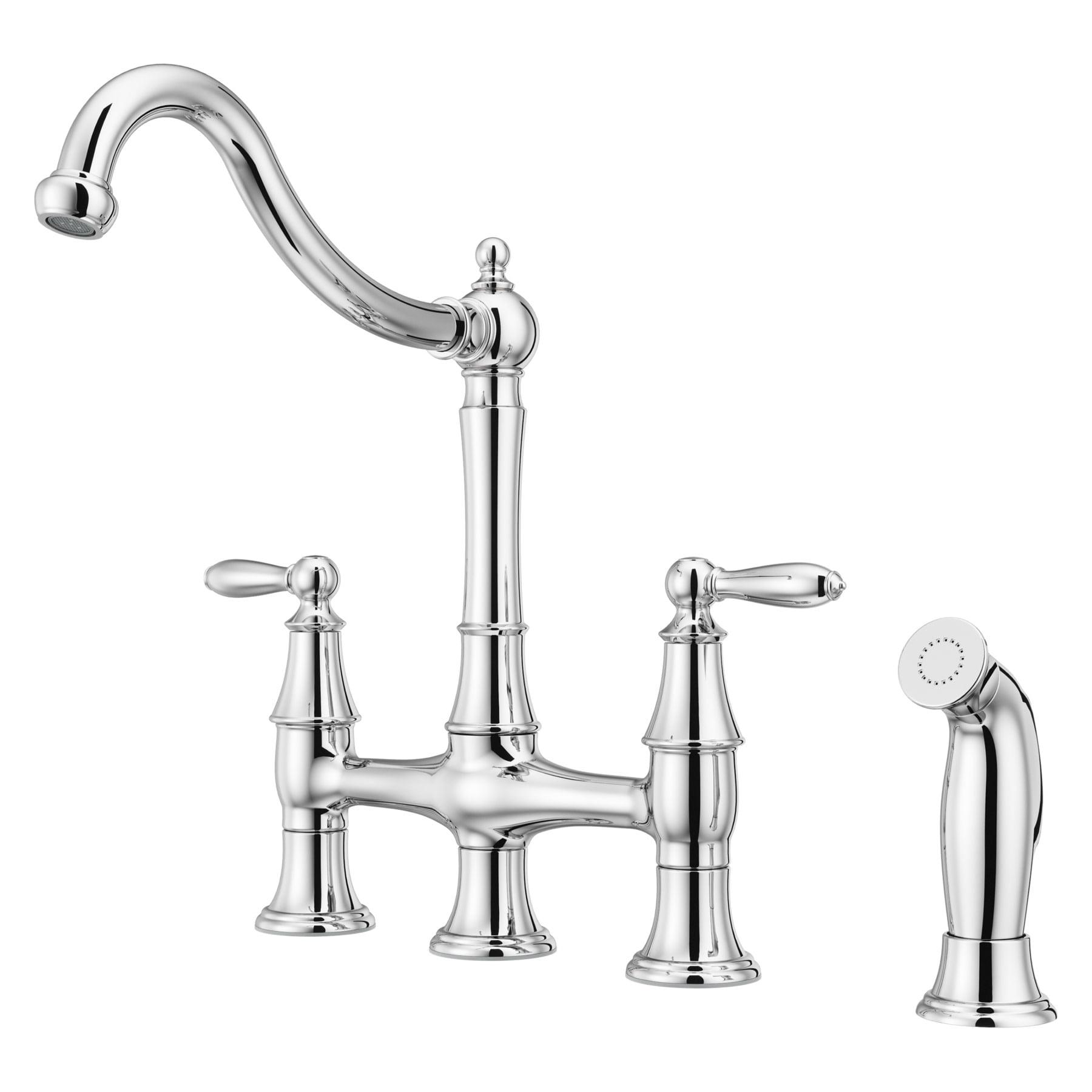 Courant Bridge Double Handle Kitchen Faucet with Side Spray