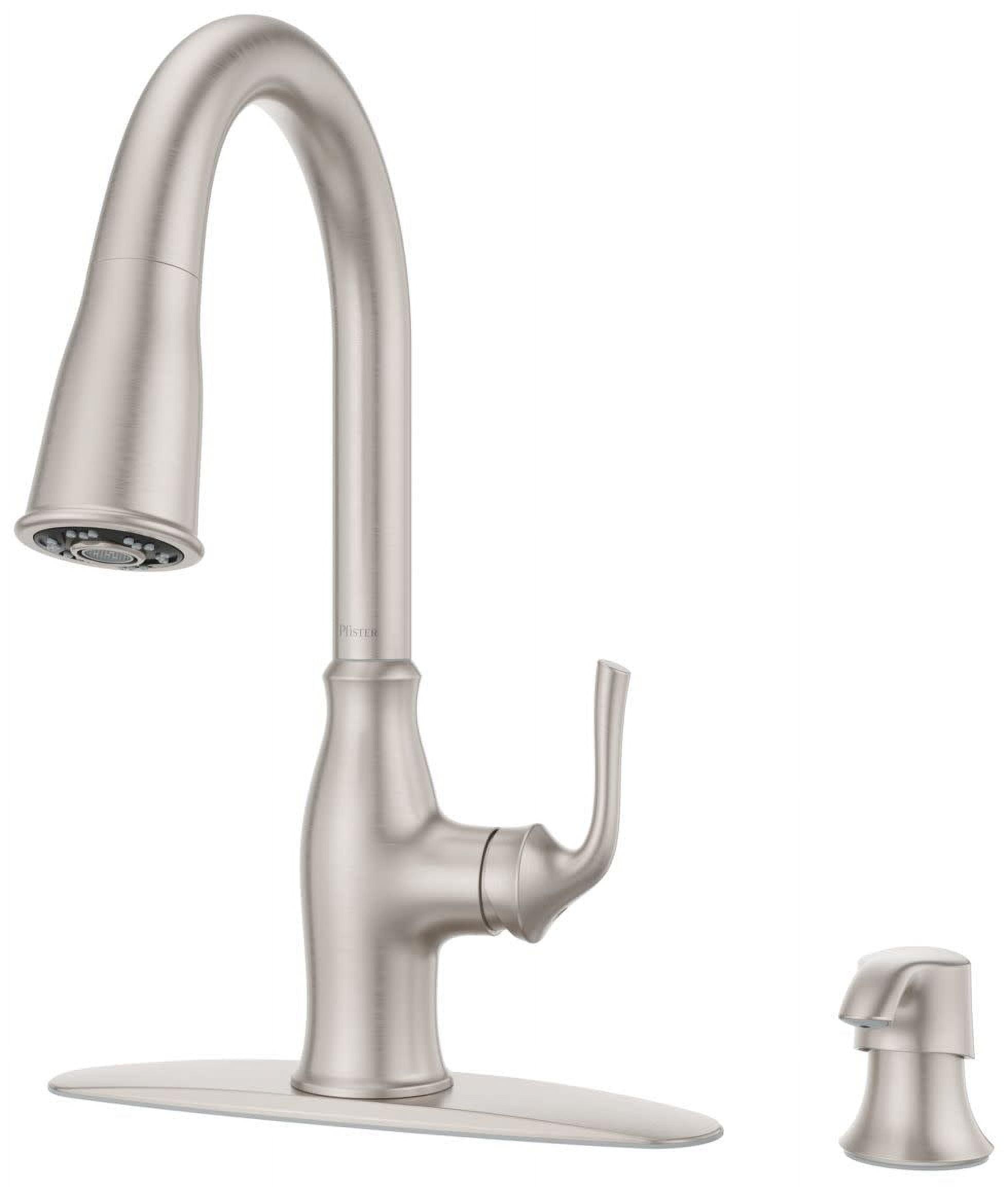 Stainless Steel High Arc Pull-Down Kitchen Faucet with Soap Dispenser