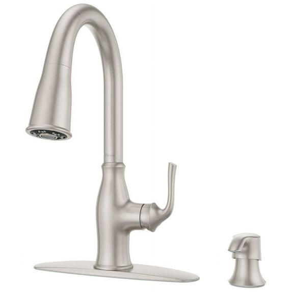 Pfister Barulli 1-Handle Pull-Down Matte Black Kitchen Faucet with Soap Dispenser