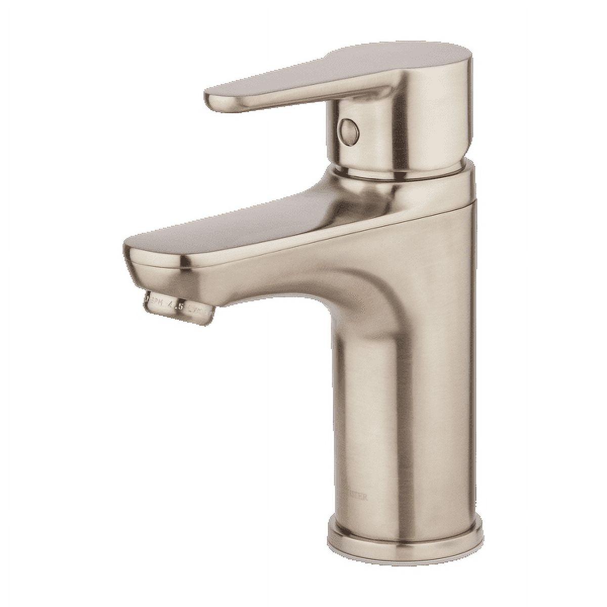 Pfirst Series Modern Single-Handle Brushed Nickel Bathroom Faucet