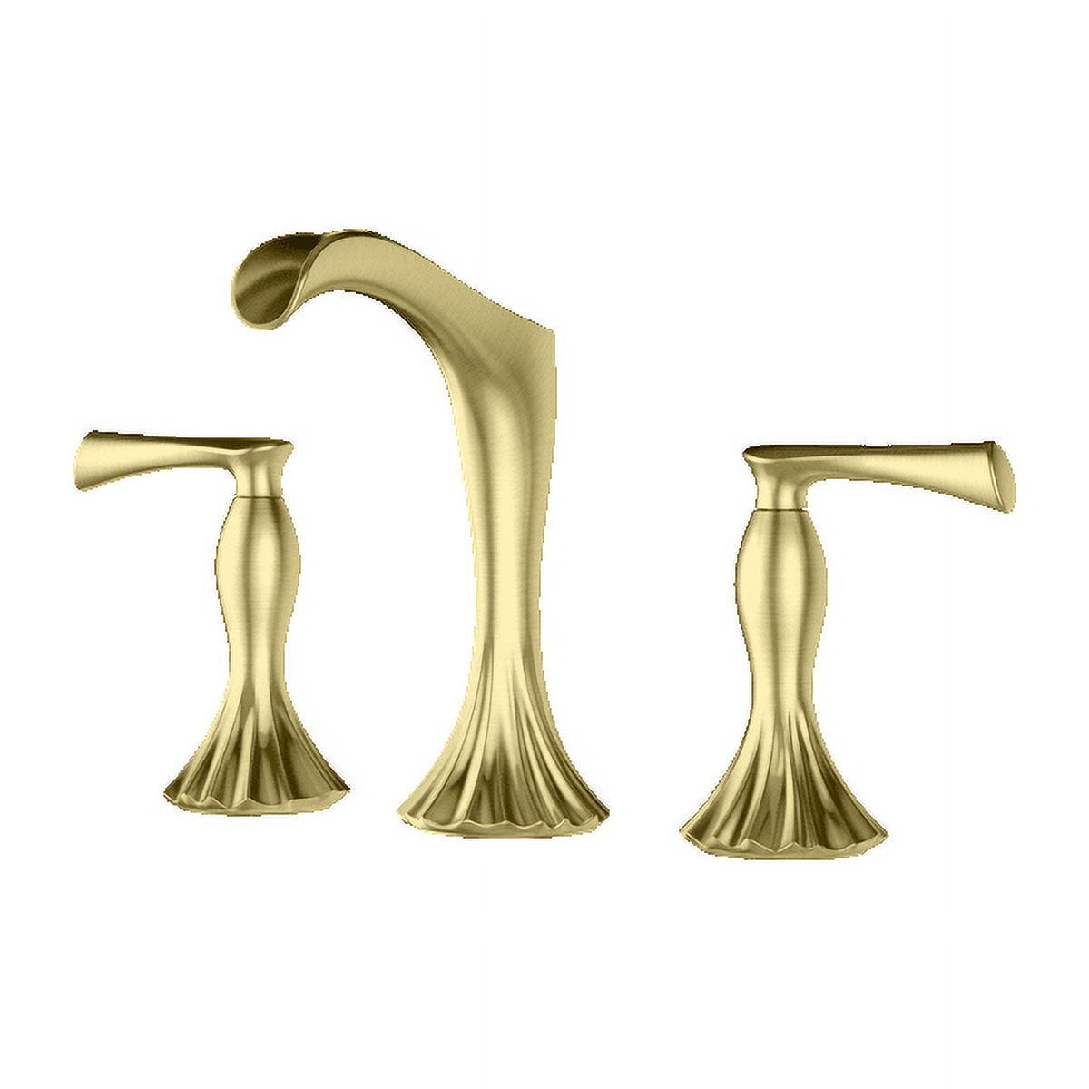 Rhen 8" Brushed Gold Stainless Steel Widespread Bathroom Faucet